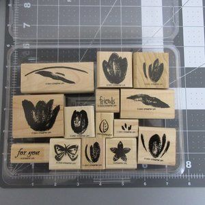 Stampin' Up Set of 14 Terrific Tulips-Two Step-2001-Wood Mounted Rubber Stamp +